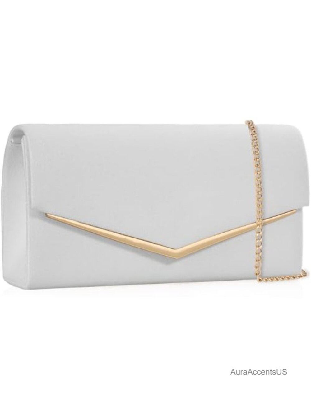 Faux Suede Velvet Clutch Evening Bag Detachable Chain Formal Party Purse